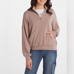 LNA
Blake 1x1 Brushed Half Zip Knit Top